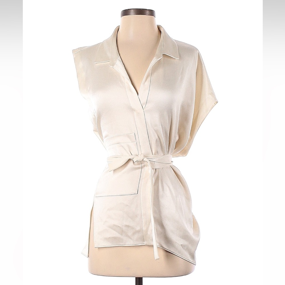 Halston Heritage Asymmetrical Tie Top